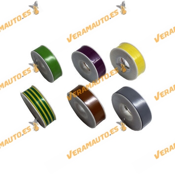 Cinta Aislante de PVC | 10 Metros x 15mm | Circuitos Eléctricos | Unión o Aislamiento de cableado | Varios Colores