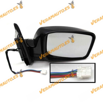 Espejo Retrovisor Nissan X-Trail T30 de 2003 a 2007 derecho negro parcialmente imprimado electrico abatible 5 pines 963019H109