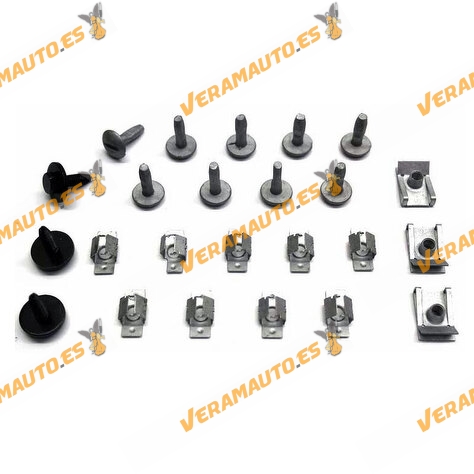 Juego de tornilleria | Kit de 24 Piezas Para Protección Bajo Motor |  Citroen C1 C2 C3 | Peugeot 1007 208 2008 | OEM 694383