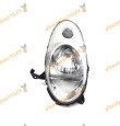 Faro Derecho Nissan Micra K12 de 2003 a 2007 | Fondo Cromado | Sin Motor de Regulación | Para Lámpara H4 | OEM 26010-AX700