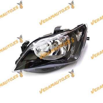 Faro Seat Ibiza 6J desde 2012 hasta 2015 delantero izquierdo para lampara H4  fondo negro similar a 6J1941021J 6J1941021E