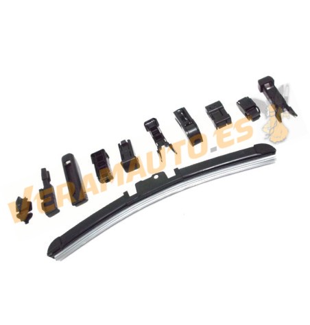 Qeep Ecoflat Universal Windshield Wiper Blade | Flexible | 10 Adapters | Fits 90% of Vehicles