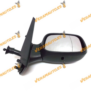 Espejo Retrovisor Renault Kangoo 2000 al 2007 y Nissan Kubistar mecanico negro derecho