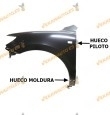 Aleta Hyundai Santa Fe de 2006 a 2009 delantera izquierda con huecos para moldura con hueco para piloto intermitente 66310-2B270