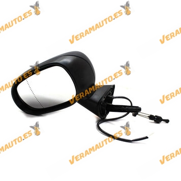 Espejo Retrovisor Renault Modus Del 2004 Al 2007 Con Mando Mecanico Negro Piloto Izquierdo