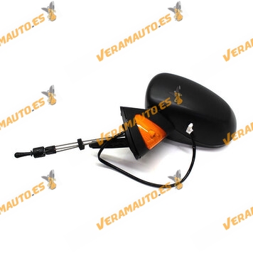 Espejo Retrovisor Renault Modus Del 2004 Al 2007 Con Mando Mecanico Negro Piloto Izquierdo