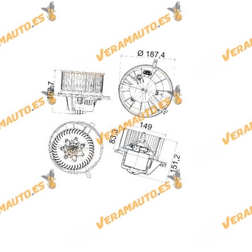 Ventilador de Habitáculo | Motor de Calefacción | Volkswagen | SEAT | Porsche | OEM Similar a 1K1819015