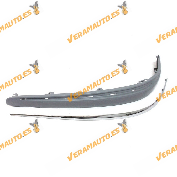 Moldura Paragolpes Mercedes Clase E W211 De 2002 A 2006 | Imprimada | Con Perfil Cromado | Delantera Izquierda | OEM 2118800512