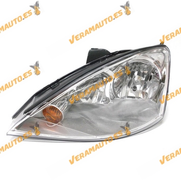 Faro Optica Ford Focus Del 2001 Al 2004 Lamparas H7 y H1 Fondo Cromado Izquierdo