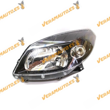 Faro Dacia Sandero y Stepway del 2008 al 2013 delantero izquierdo fondo negro lampara H4 similar a 8200526417 8200526423