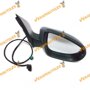 Rear view Mirror Volkswagen Golf VI from 2008 to 2014 Electric Thermic Turn Signal Printed 6 pins Black similar to 5K0857502