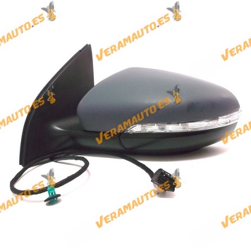 Espejo Retrovisor Volkswagen Golf VI de 2008 al 2014 electrico termico intermitente imprimado 7 pin izquierdo similar 5K0857501