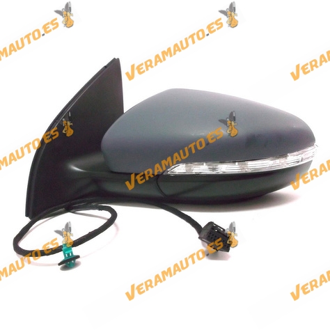 Espejo Retrovisor Volkswagen Golf VI de 2008 al 2014 electrico termico intermitente imprimado 7 pin izquierdo similar 5K0857501