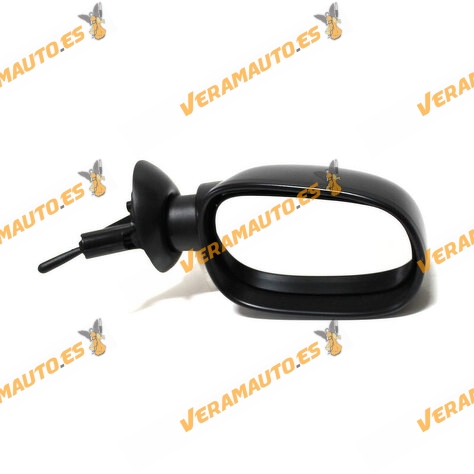 Espejo Dacia Logan SD, de 2004 a 2009, izquierdo, mecanico, negro, cristal convexo, similar a 6001546989