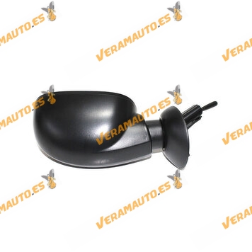 Espejo Dacia Logan SD, de 2004 a 2009, izquierdo, mecanico, negro, cristal convexo, similar a 6001546989