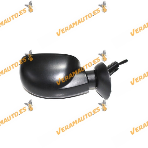 Espejo Dacia Logan SD, de 2004 a 2009, izquierdo, mecanico, negro, cristal convexo, similar a 6001546989