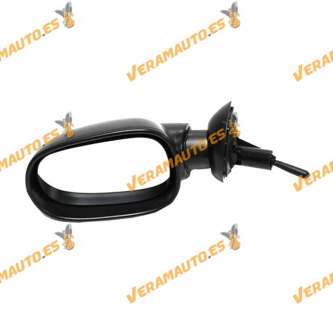 Espejo Dacia Logan SD, de 2004 a 2009, izquierdo, mecanico, negro, cristal convexo, similar a 6001546989