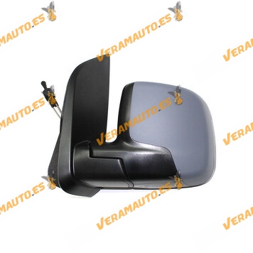 Espejo Citroen Nemo Fiat Fiorino y Qubo Peugeot Bipper Izquierdo mecanico Imprimado de 2008 en adelante