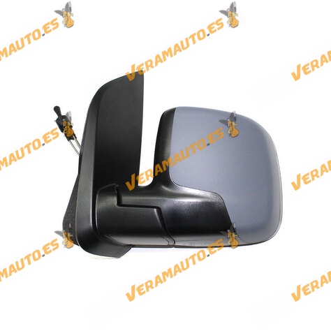 Espejo Citroen Nemo Fiat Fiorino y Qubo Peugeot Bipper Izquierdo mecanico Imprimado de 2008 en adelante