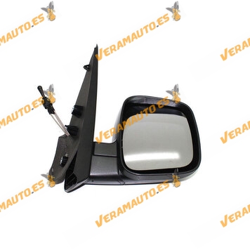 Espejo Citroen Nemo Fiat Fiorino y Qubo Peugeot Bipper derecho mecanico Imprimado de 2008 en adelante