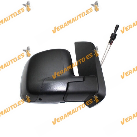 Espejo Citroen Nemo Fiat Fiorino y Qubo Peugeot Bipper Derecho mecanico negro de 2008 en adelante