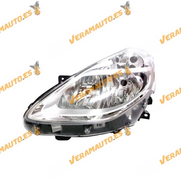 Faro Renault Clio III de 2009 a 2012 | Izquierdo | Fondo Plateado | Sin Motor | Para Lámparas H7 + H7 | OEM 7701072004