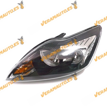 Faro Ford Focus izquierdo de 2007 a 2011 lamparas H7 y H1 fondo Negro y Cromado similar a 1521197 1568273