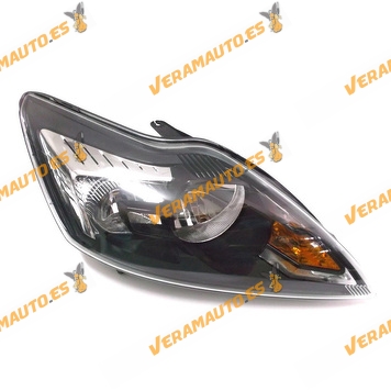 Faro Ford Focus derecho de 2007 a 2011 lamparas H7 y H1 fondo Negro y Cromado similar a 1521196 1568267