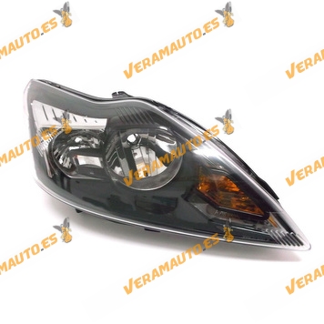 Faro Ford Focus derecho de 2007 a 2011 lamparas H7 y H1 fondo Negro y Cromado similar a 1521196 1568267