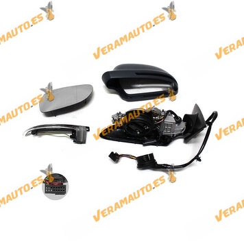 Rearview Mirror Audi A3 from 2008 to 2010 Left Electric Thermal | With Led Pilot | 8 Pin | 3 Doors | OEM 8P1858531DB