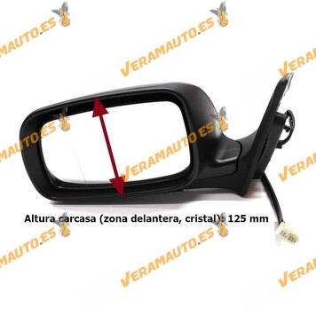 Espejo Retrovisor Toyota Avensis (T25) 2003 a 2007, Izquierdo Electrico Termico e Imprimado OEM 8790605140 Modelo Pequeño