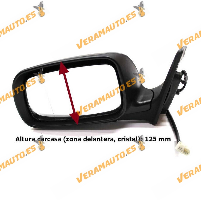 Espejo Retrovisor Toyota Avensis (T25) 2003 a 2007, Izquierdo Electrico Termico e Imprimado OEM 8790605140 Modelo Pequeño
