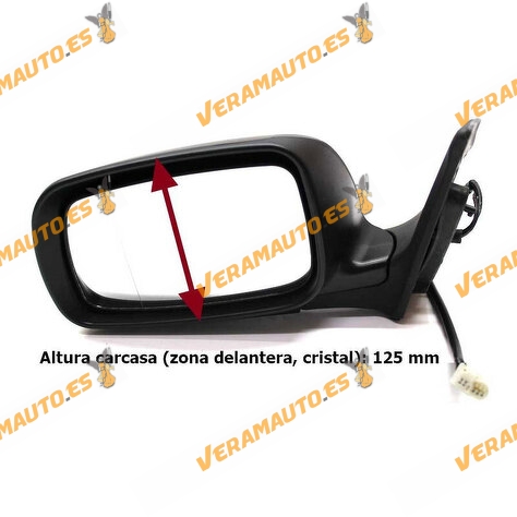 Espejo Retrovisor Toyota Avensis (T25) 2003 a 2007, Izquierdo Electrico Termico e Imprimado OEM 8790605140 Modelo Pequeño