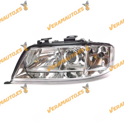 Faro Delantero Audi A6 Lamparas H7 Y H1 Izquierdo Modelo 1997 Al 2001 Sin Optica Para Lampara Intermitente