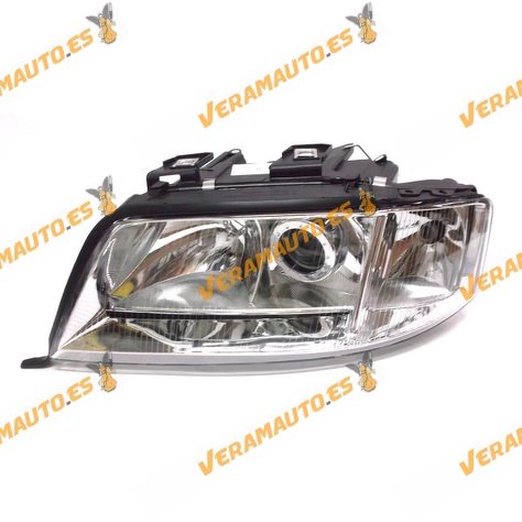 Faro Delantero Audi A6 Lamparas H7 Y H1 Izquierdo Modelo 1997 Al 2001 Sin Optica Para Lampara Intermitente