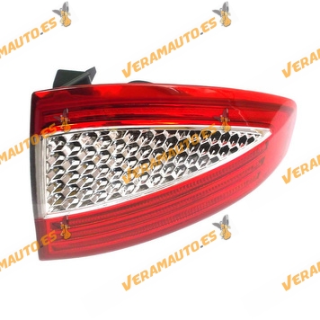 Piloto Ford Mondeo de 2007 Al 2011 Trasero Derecho 5 Puertas Exterior En Aleta Blanco Rojo Sin Portalamparas OEM Similar 1523730