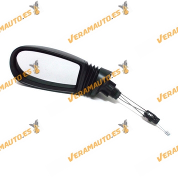 Espejo Retrovisor Fiat Punto 1999 Al 2005 Con Mando Mecanico Negro Izquierdo