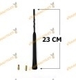 Antena Radio de Goma para Coche de 23 cm | Negra con Estructura trenzada antirruido | Universal con Adaptadores de 5 y 6 mm