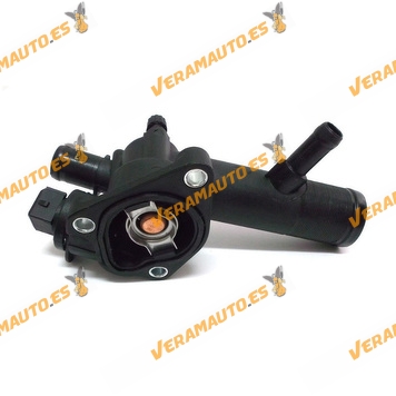 Carcasa Termostato completa Renault Nissan Dacia Suzuki 1.5 dCi tipo K9K 7 | Conector de 4 Pin | OE 8200039885