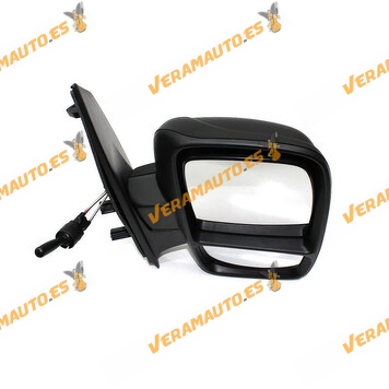 Espejo Retrovisor Citroen Jumpy Fiat Scudo Peugeot Expert De 2007 En Adelante Derecho Con Mando Mecanico Negro Cristal Doble