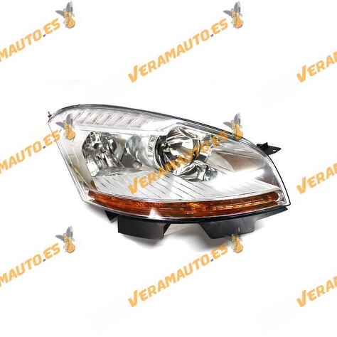 Faro Citroen C4 Picasso de 2006 a 2010 Eléctrico con motor Lampara H7 y  H1 Delantero Derecho