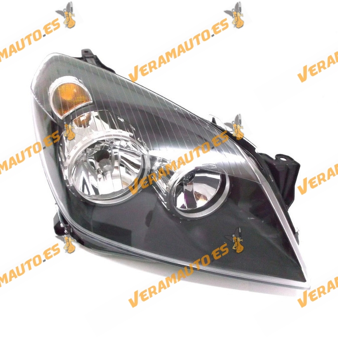 Faro Opel Astra H Y GTC del 2004 al 2009 lamparas h7 y h1 fondo negro delantero derecho