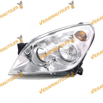 Faro opel astra H y GTC del 2004 al 2009 lamparas h7 y h1 fondo cromado delantero izquierdo