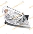 faro opel astra h de 2004 al 2009 lamparas h7 h1 fondo cromado derecho