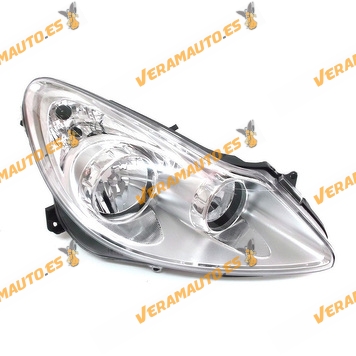 Faro Opel Corsa Del 2006 Al 2011 Lamparas H7 Y H1 Fondo Cromado Delantero Derecho Similar 1216188