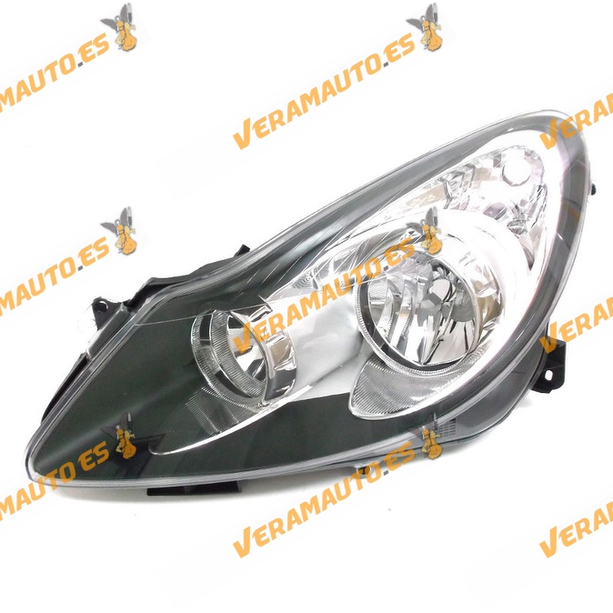 Faro Opel Corsa Del 2006 Al 2011 Lamparas H7 Y H1 Fondo Negro Delantero Izquierdo Similar 1216194