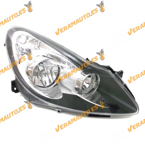 Faro Opel Corsa Del 2006 Al 2011 Lamparas H7 Y H1 Fondo Negro Delantero Derecho Similar 1216200