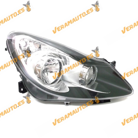 Faro Opel Corsa Del 2006 Al 2011 Lamparas H7 Y H1 Fondo Negro Delantero Derecho Similar 1216200