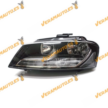 Faro Audi A3 de 2008 a 2013 H7 y H7 electrico con motor negro izquierdo similar a 8P0941003BB