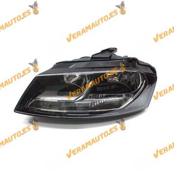 Faro Audi A3 de 2008 a 2013 H7 y H7 electrico con motor negro izquierdo similar a 8P0941003BB